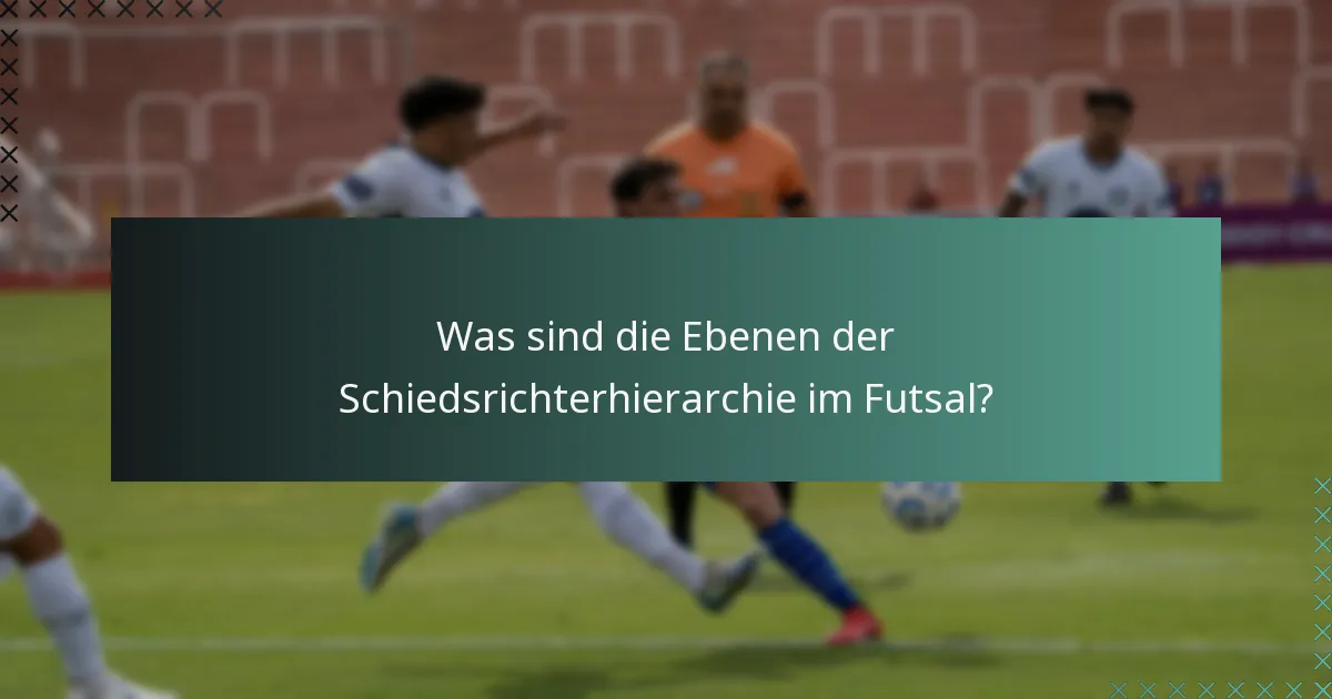 Was sind die Ebenen der Schiedsrichterhierarchie im Futsal?