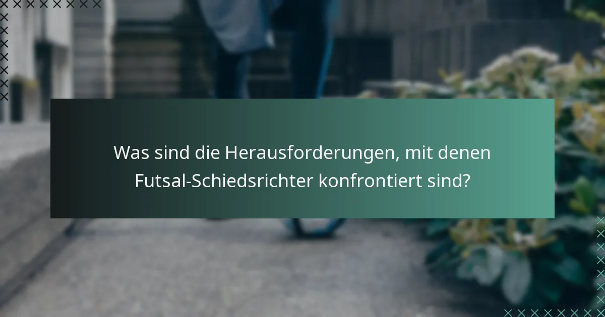 Was sind die Herausforderungen, mit denen Futsal-Schiedsrichter konfrontiert sind?